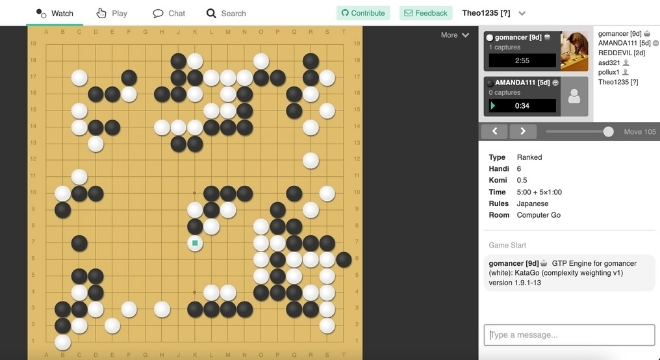 KGS Go Server screenshot