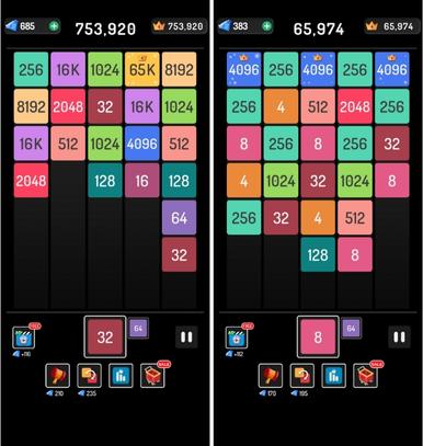 X2 Blocks mobile 2048 app screenshots