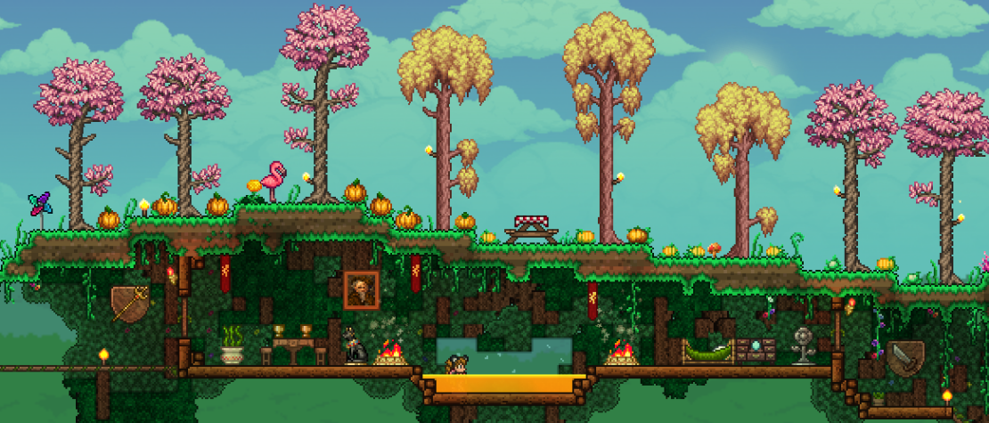 A screenshot of a Terraria building