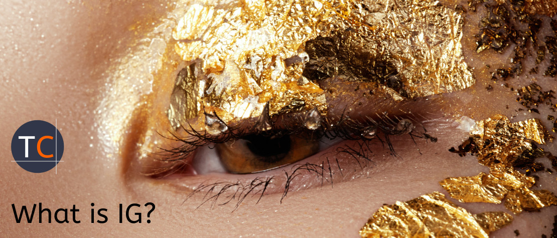 an eye with golden strips on it