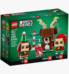 LEGO Brickheadz Reindeer, Elf and Elfie