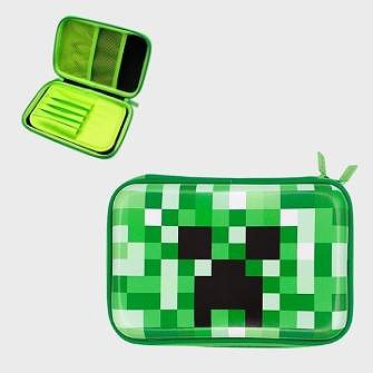 Green Minecraft pencil case for school